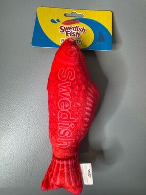 Swedish fish candy shaped Plush Pet Toy crinkly noise novelty pet toy dog cat